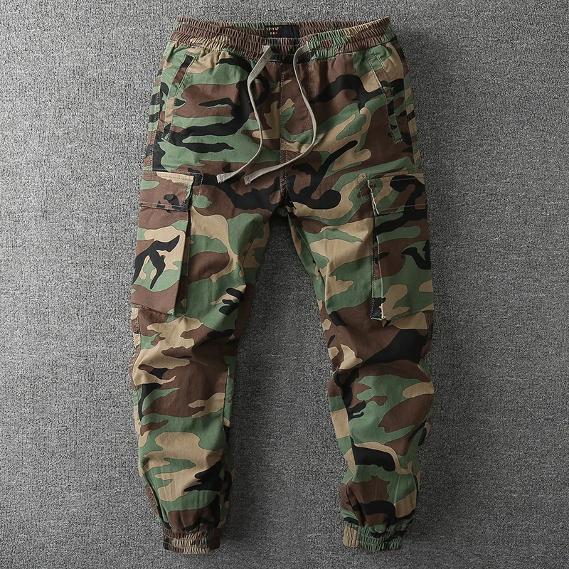 Autumn New Men's Casual Pants Plus Size Loose Tactical Camouflage Cargo Pants Spring Leisure Pants Outdoor Jogger Pants