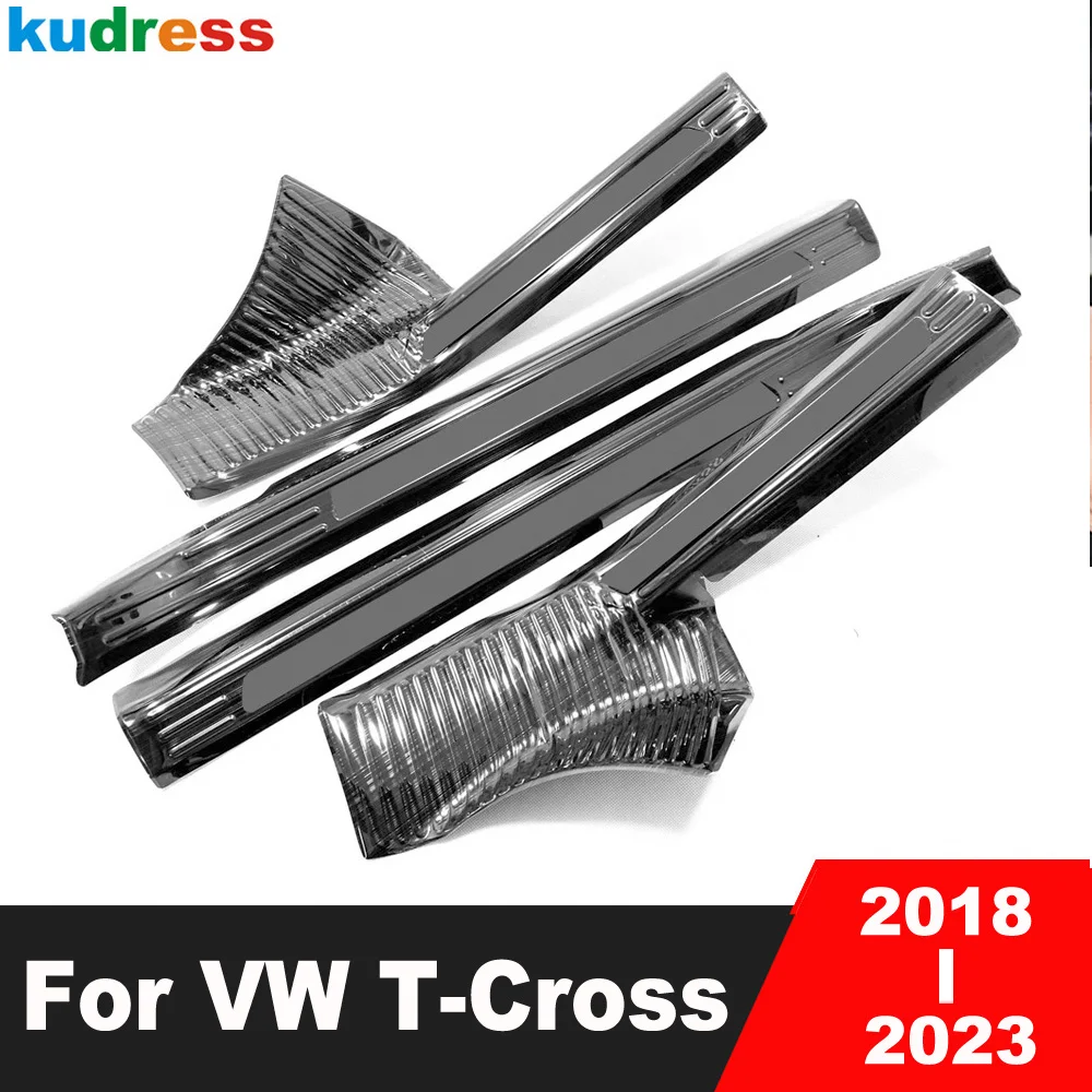 Door Sill Scuff Plate Cover Trim For Volkswagen vw T-Cross Tcross 2018-2021 2022 2023 Door Pedal Protector Guard Car Accessories