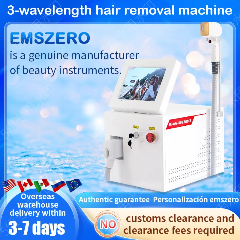 

2024 Professional 808 Diode Laser Hair Removal Machine 3 Wavelength 755nm 808nm 1064nm Painless Permanent Hair Remover