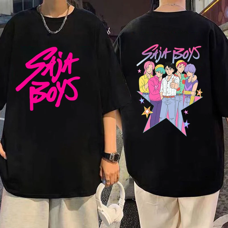 

New Saja Boys Kpop Demon HuntersT-Shirt Men Women Fashion Harajuku T Shirt Summer Cool Short Sleeve Hip Hop Top Tee