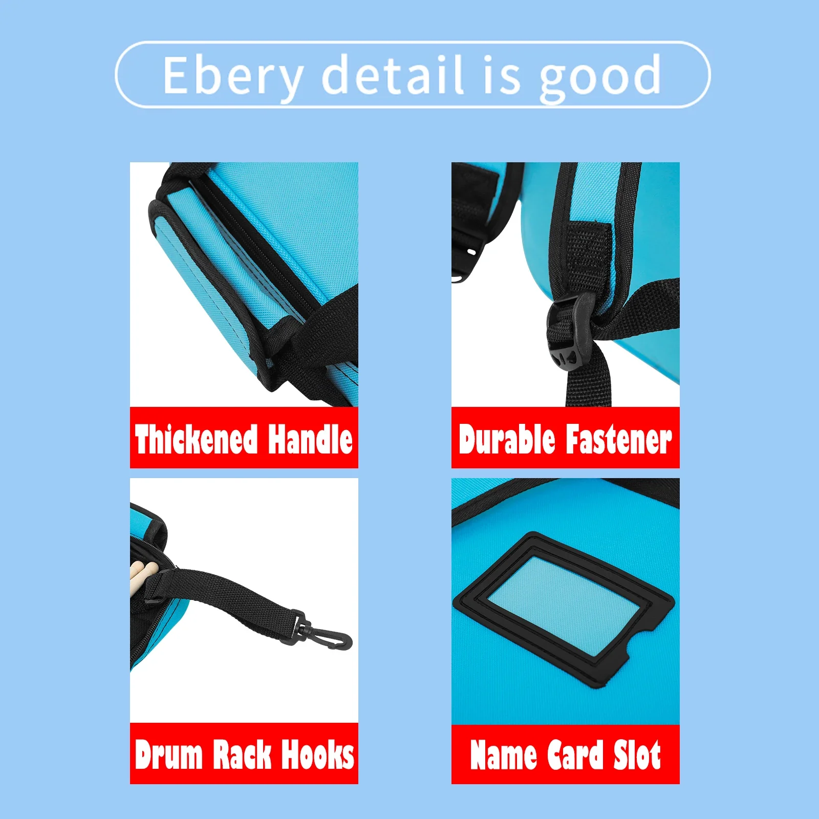 Tas Stik Drum Kain Oxford Kantong Penyimpanan Paket Stik Drum Tahan Air Kapasitas Besar Stik Drum Tas Bahu Ganda Bagian