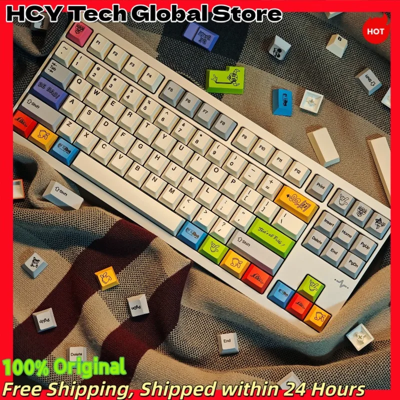 Rubrehose Themed Mechanical Keyboard Cherry Custom Keycaps High Density Virgin PBT Anti Shine Matte Surface PC Game Accessories