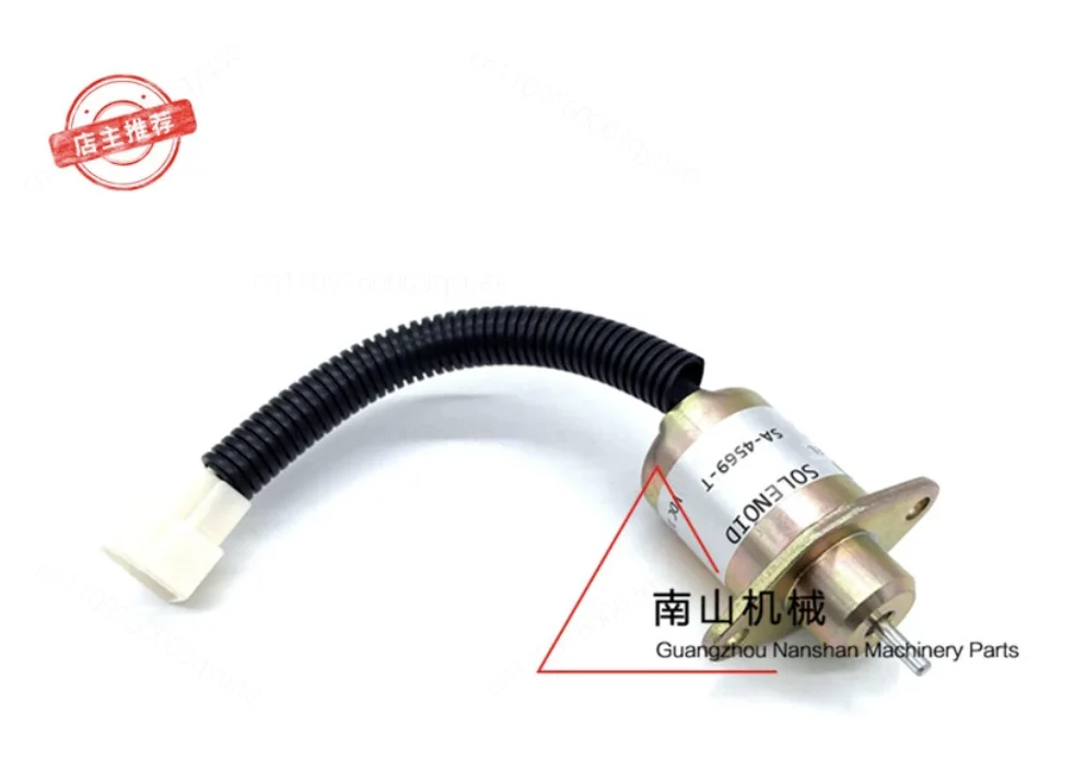 SA-4569-T Fuel Shut-Off Valve, Stop Solenoid for Hitachi EX30-2, Excavator Cut-Off Switch for Kubota Engine