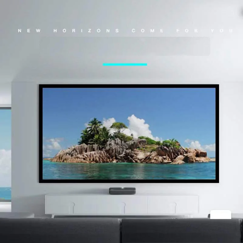 New Listing Wall Gray 150 Inch 16:9 Wide frame 4.5cm Home Theater UST Alr Pet Fixed Projector Projection Screen