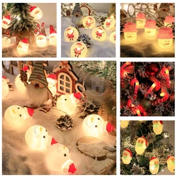 2023 NEW 2m 3m Santa Claus Lamp String Battery Box Led Color Lights Christmas Tree Christmas Decorative Lights Wholesale
