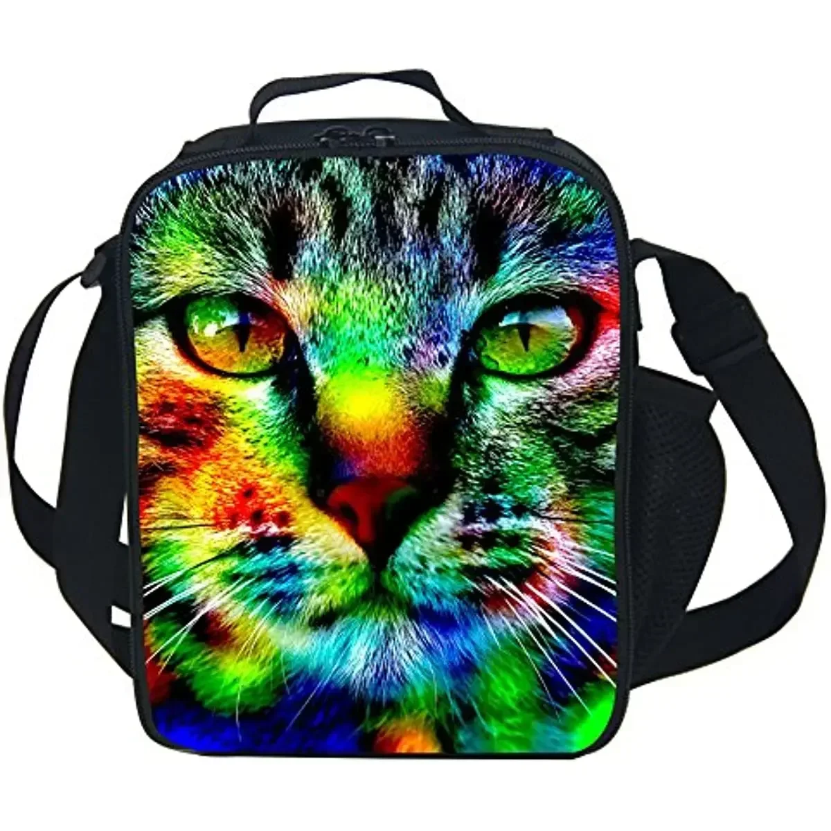 Colorful Cat Insulated Lunch Box Cooler Bag Lunch Box Bag Animal Lovers for Men Women Boys Girls Shcool Work Picnic Food Bag