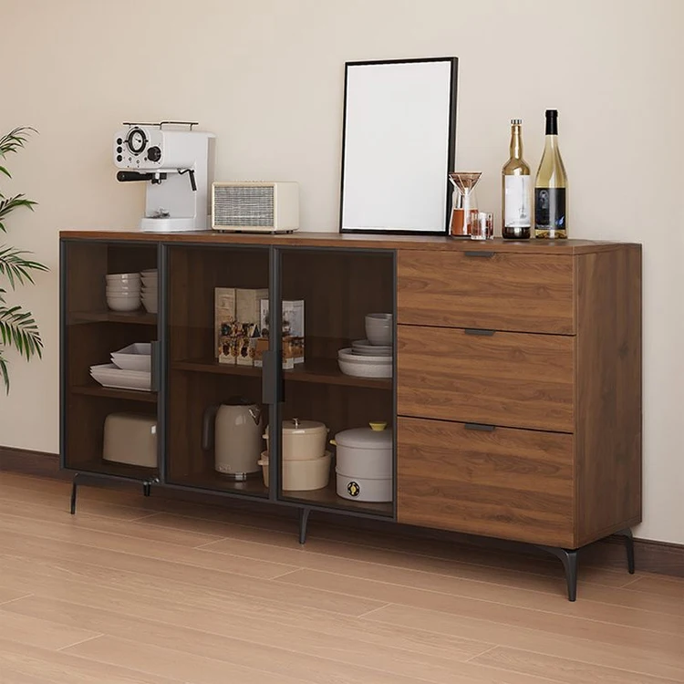 

Factory Modern Home Kitchen Dining Room Furniture Solid Wood Table buffet Wine Bar Storage Sideboard Cabinet