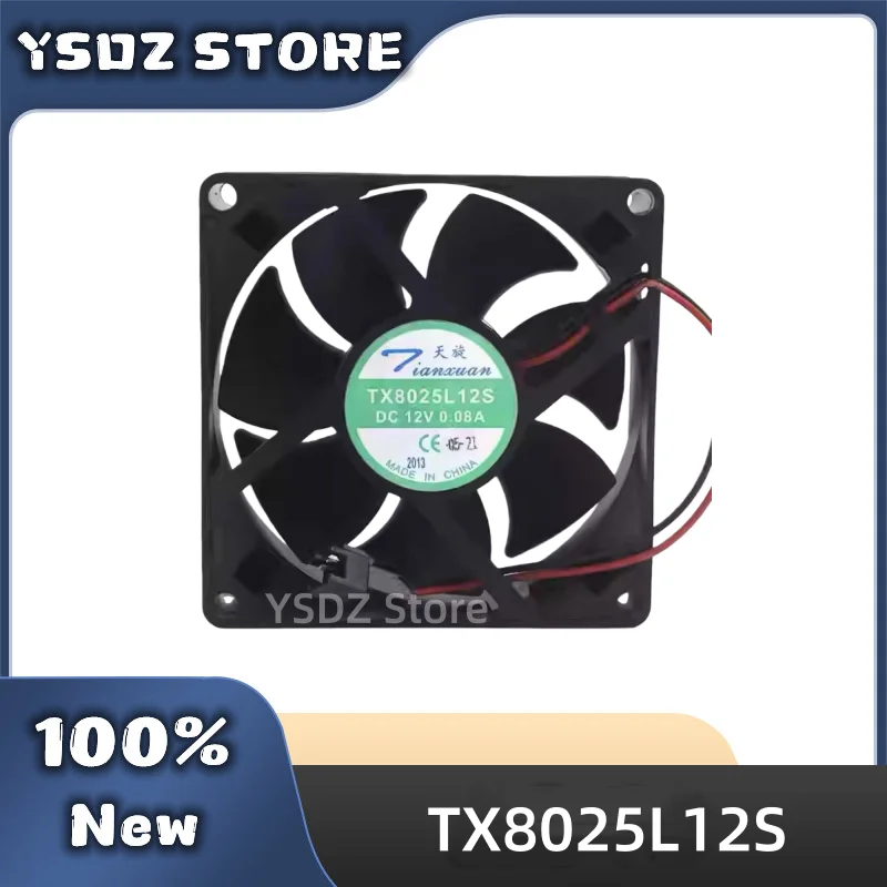 80mm Case Fan TX8025L12S 12V 0.08A 8CM 80x80x25mm Ultra-Quiet Mute Cooling Fan for PC & Electronics in stock Fast Shipping