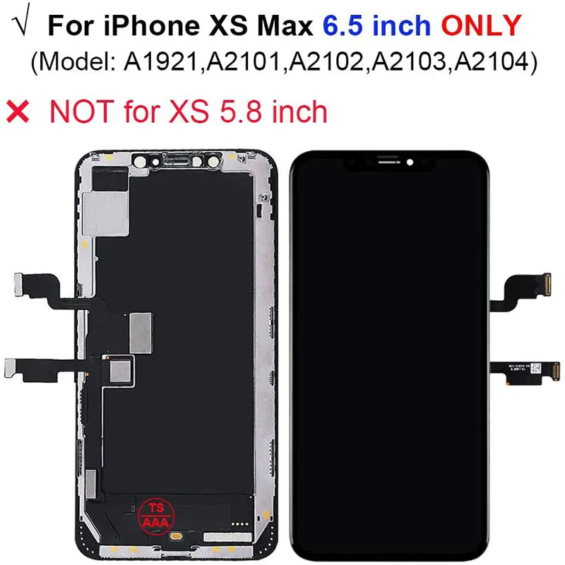 LCD Screen Replacement for iPhone Xs Max 6.5 inch Display Digitizer Assembly Touch Screen Model A1921, A2101, A2102, A2103 Xsmax