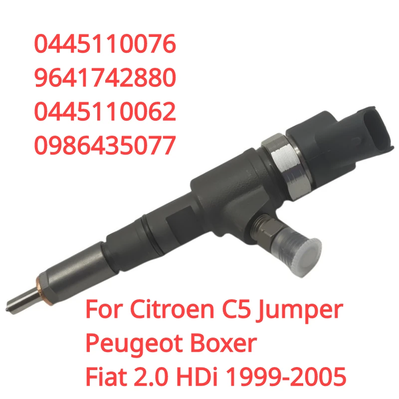 0445110076 9641742880 0445110062 For Citroen C5 Jumper Peugeot Boxer Fiat 2.0 HDi 1999-2005 New Diesel Fuel Injector