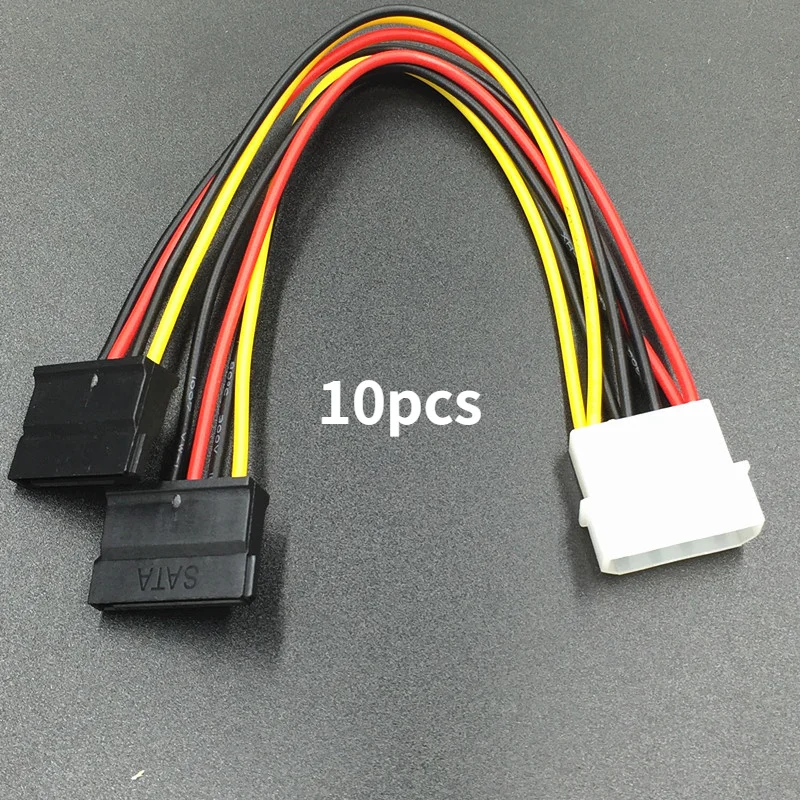 

10pcs Serial ATA SATA 4 Pin IDE Molex To 1/2/3 of 15 Pin HDD Power Adapter Cable Hot Worldwide Promotion