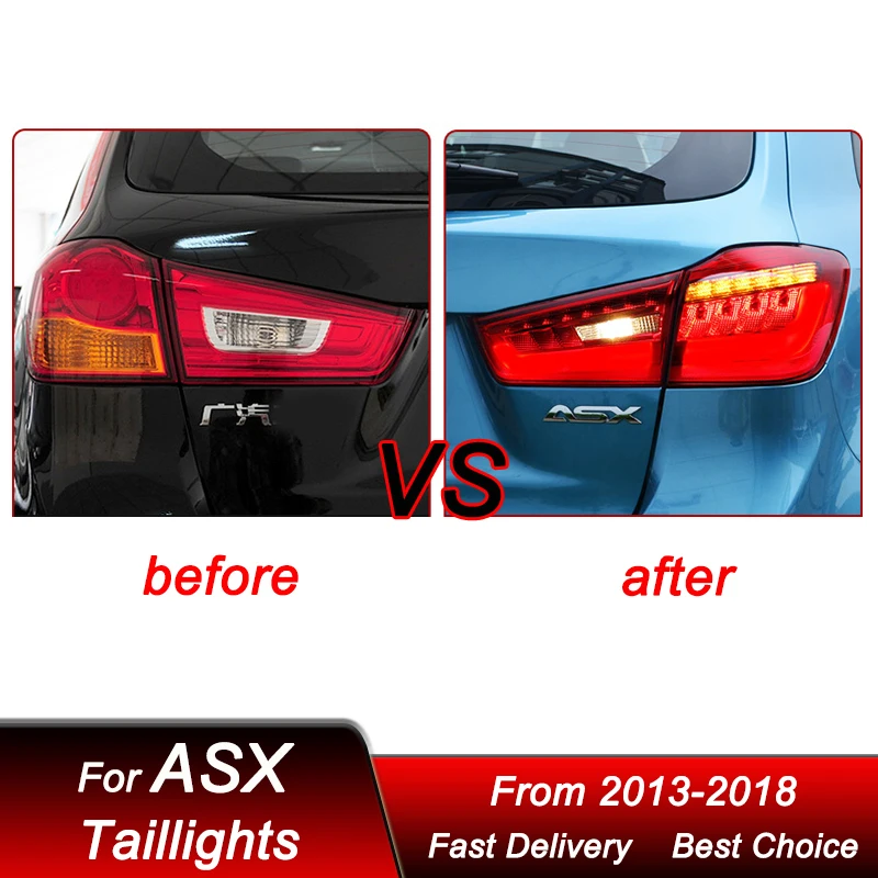 Car Led Tail Lights For Mitsubishi ASX dazzling 2013-2018 new style full LED Dynamic Turn Signal Light Tail Lamp Assembly