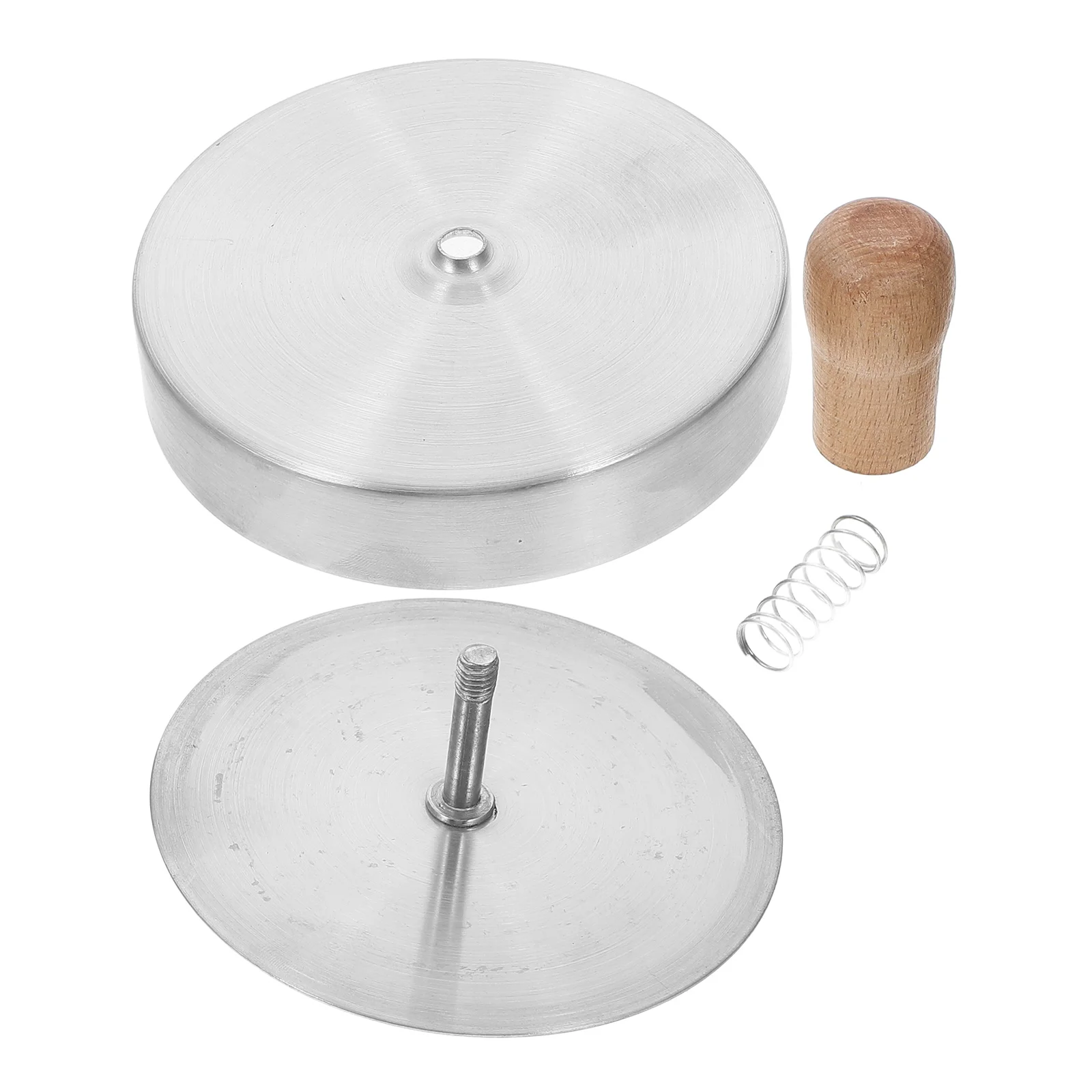 

304 Stainless Steel Round Meat Press Hamburger Patty Maker Wood Handle Non Stick Grill Bacon Press Tool Make Meat Patties