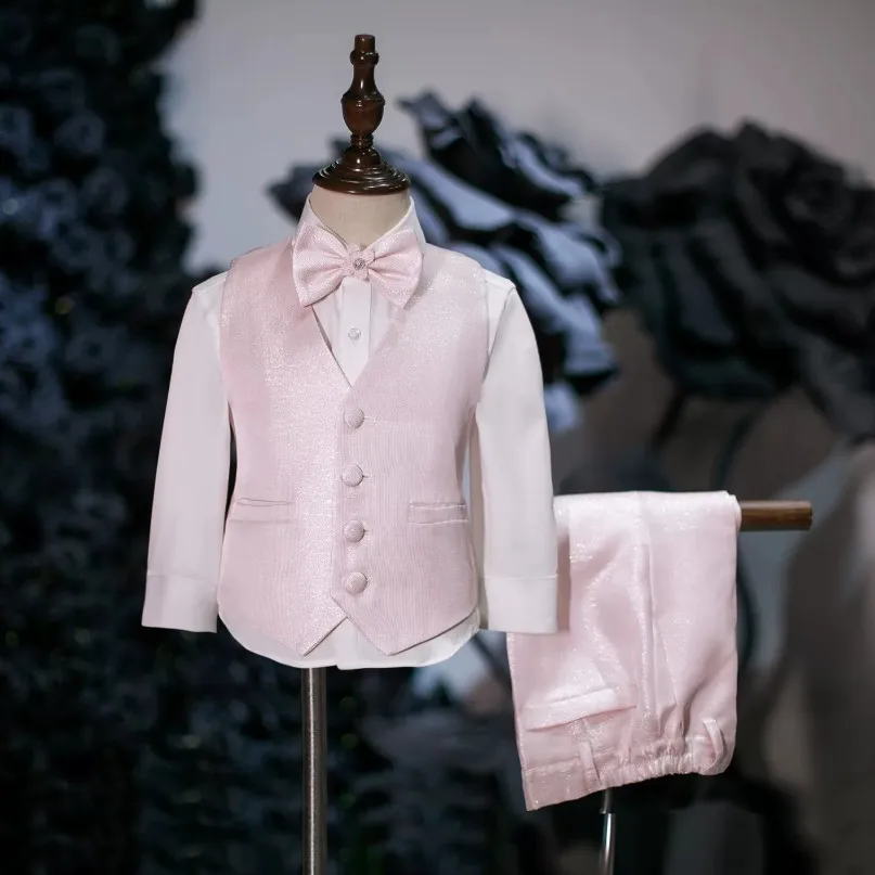 Kinder-Smoking für Klavier-Auftritte, Hochzeiten, Abschlussfeiern und Geburtstagsfeiern - Jungen-Anzug mit Blazer A4993 - Großhandel für Jungenanzüge – Detail 6