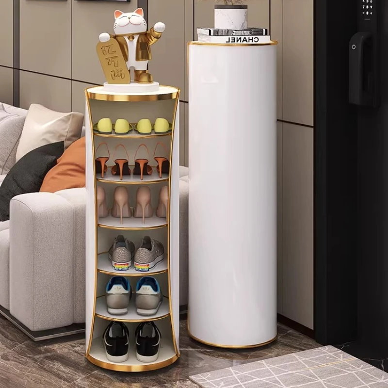 Revolving Shoe Rack, Multi-Layer Entryway Organizer with Vertical Cylinder Design, Space-Saving Rotating Shoe Storage for Home