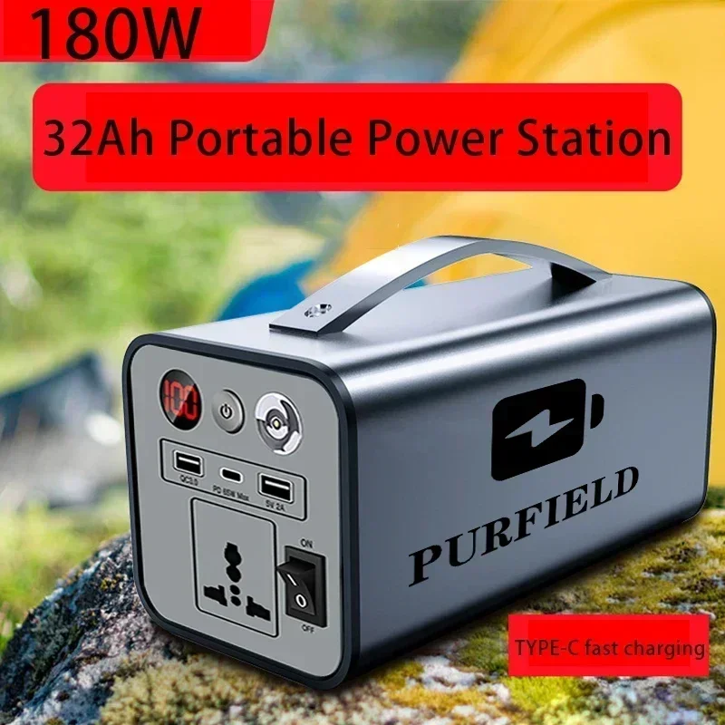 110V/220V 32000mAh Portable Power 180W Station Generator Battery AC DC output Outdoor Charger Emergency Power Supply Power Bank