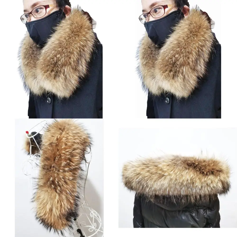 

Unisex Raccoon Fur Scarf Collar - Warm and Stylish Pelt Hair Accessory