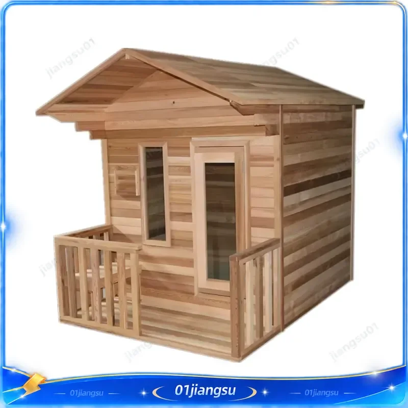 Canadian Red Cedar Outdoor Barrel Sauna 3-4 Person Dry Steam Room with Digital Control Panel Home Spa Wellness Heat Therapy