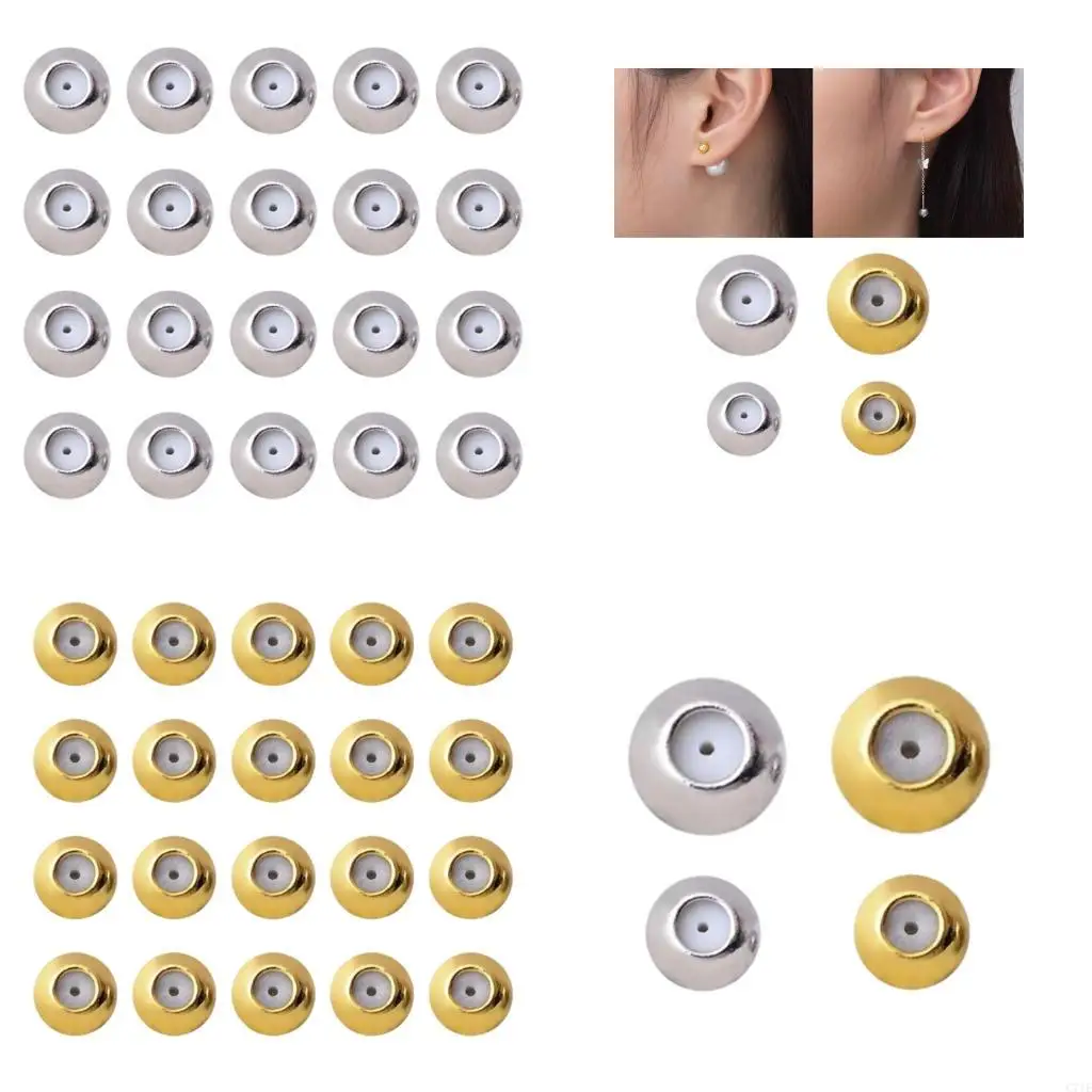  Pack of 20 Earring Backs Safety Clutches Earring Plugs Locking Earring Backs Earring Supports Suitable for Studs Earring