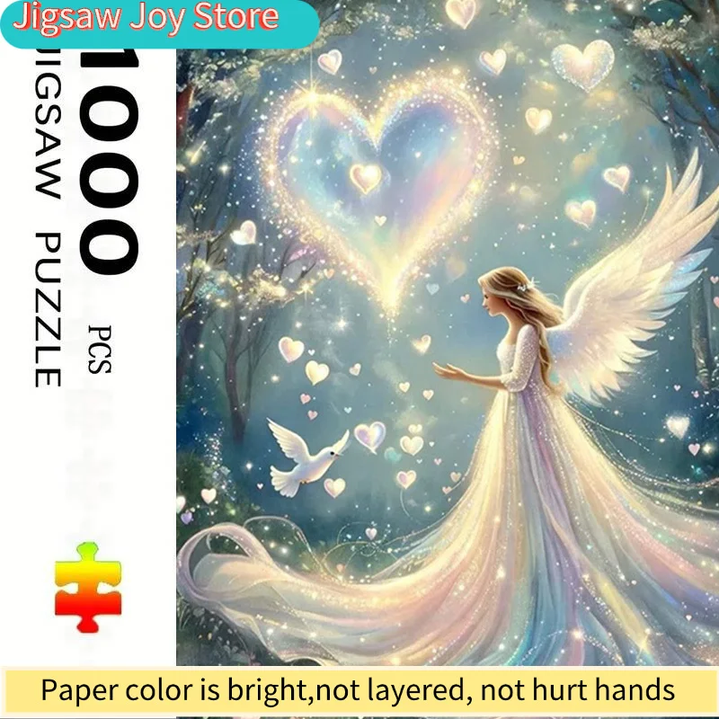 

Большой пазл для взрослых, подходящий для всей семьи и друзей - Девочка с расписанными крыльями ангела, большая картина размером 70,0x50,01 см.