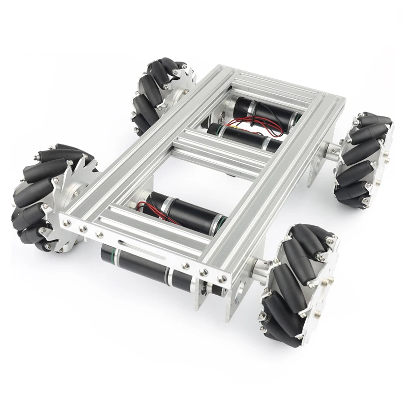 35Kg Load  Metal Suspension 127mm Omni Mecanum Wheel Robot Car Chassis Platform with 4pcs 12V Encoder Motor for ROS Research Car