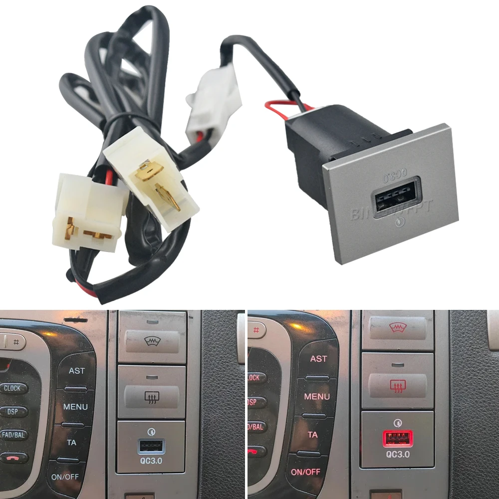 Car Silver USB Input Adapter Audio Radio u-disk flash Socket Interface Cable For Ford Focus 2 Mk2 2009-2011 Accessories