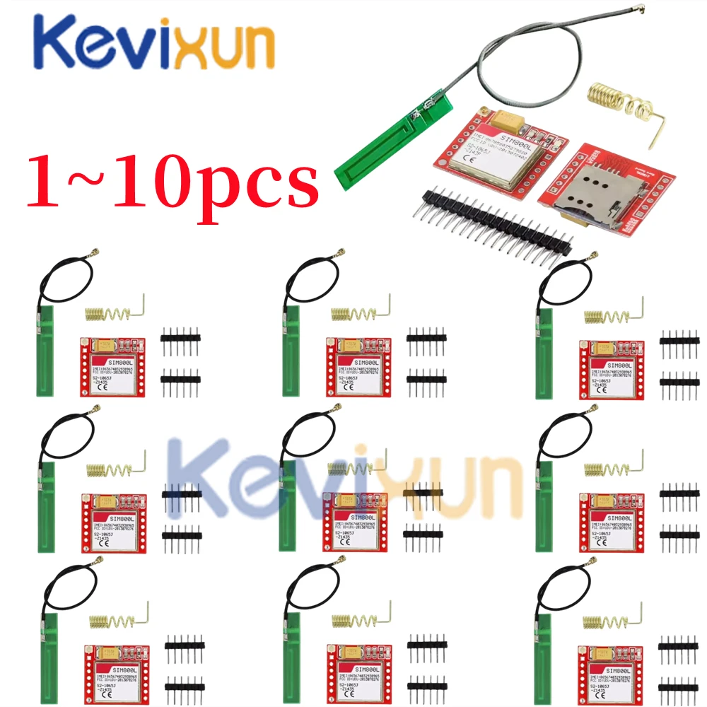 1-10 pz/più piccolo SIM800L GPRS modulo GSM Kit scheda MicroSIM Core BOard Quad-band TTL porta seriale con l\'antenna