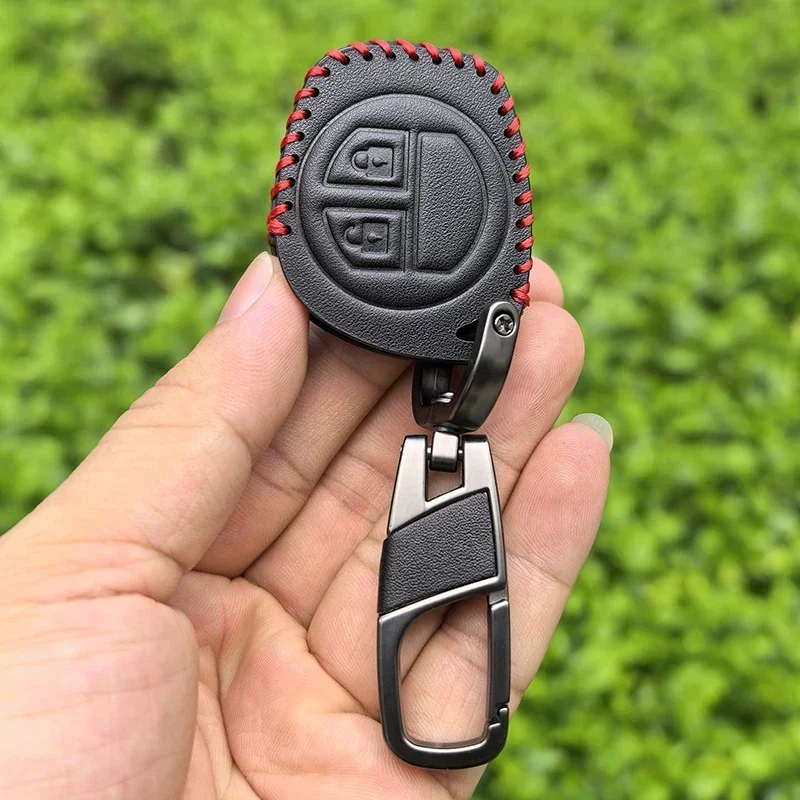 Leder-Autoschlüsselhülle für Suzuki SX4 Swift Liana Vitara Jimny Alto Ignis Esteem Auto-Fernbedienungsgehäuse Schutz Zubehör