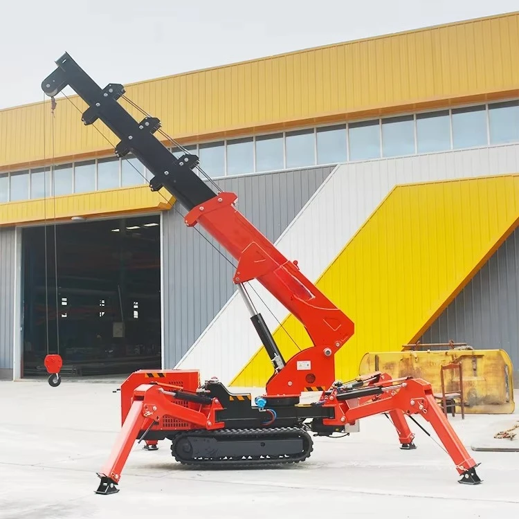 Portable Crawler Spider Crane 3T 5t 6t Foldable Support Legs Tracked Spider Lifting Crane 10m 20m 15m 13m