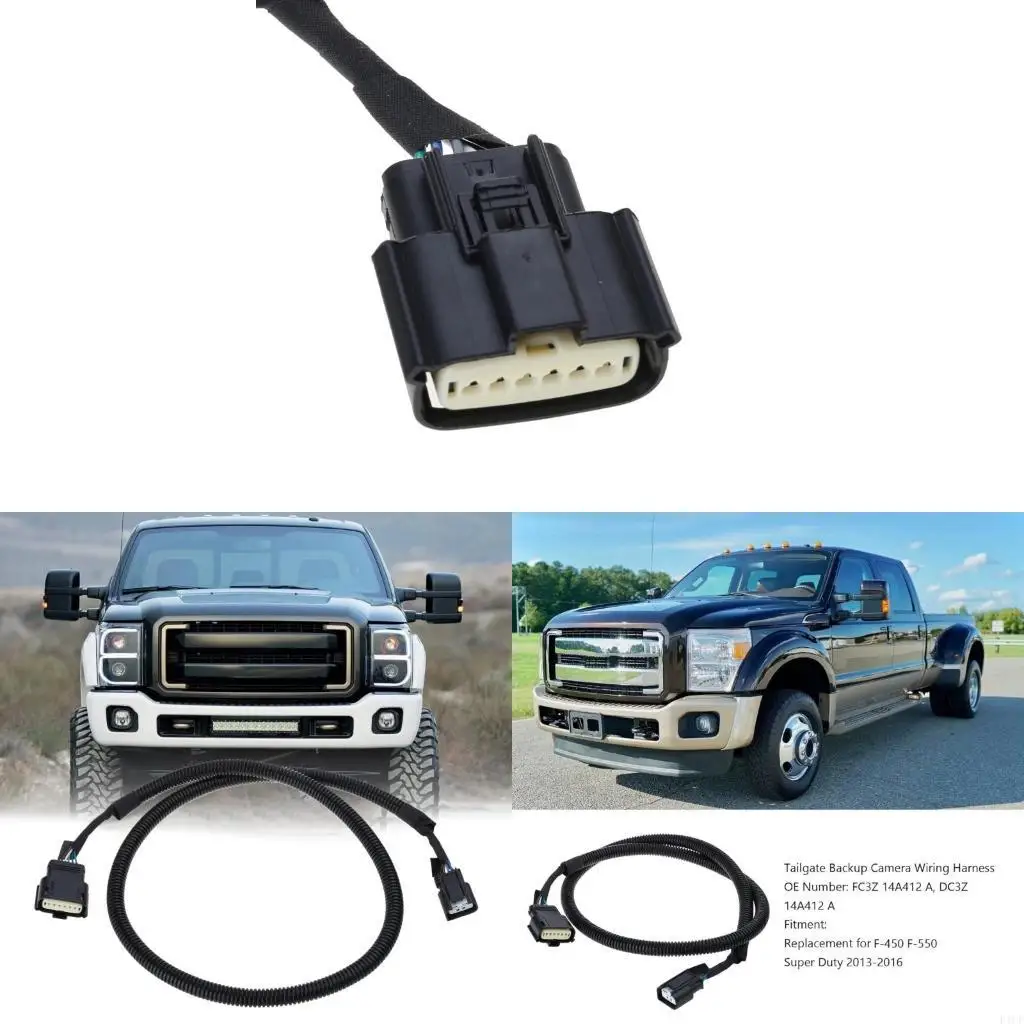 F1CF Replacement Reverse Rear View Camera Wire Tailgate Back Up Camera Harness for F250 F350 FC3Z-14A412-A