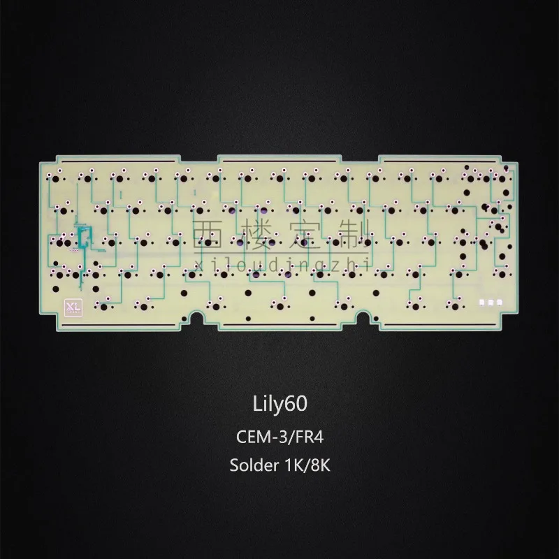 Lily60 Keyboard PCB Customized FR4/CEM3 Material Wired Single-mode Solder PCB for Gaming Mechanical Keyboard Accessories VIA