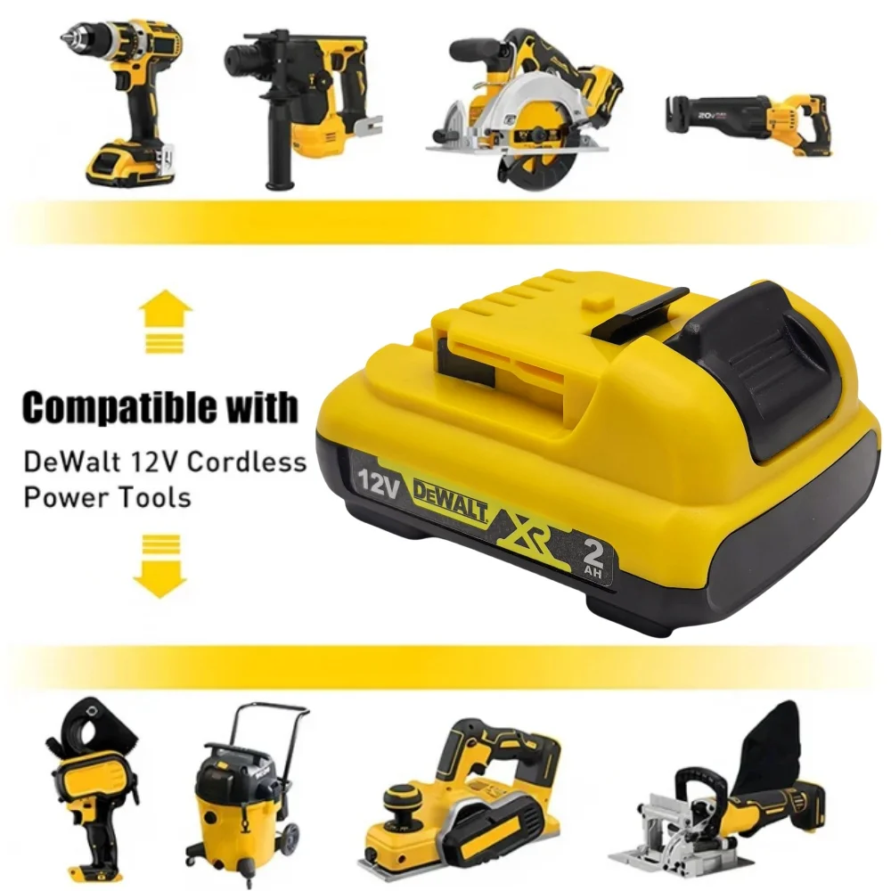 12V battery, 2.0Ah  DEWALT lithium-ion battery, dewalt ,DCB123, DCB125, DCB124, DCB122, DCD710 power tool battery view 6