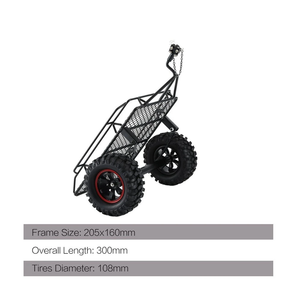 1 PCS Metal Black Trailer Car Hopper Trail For Axial SCX10 Traxxas Trx4 RC4WD D90 Redcat Tamiya 1/10 RC Crawler Car DIY Parts-AA