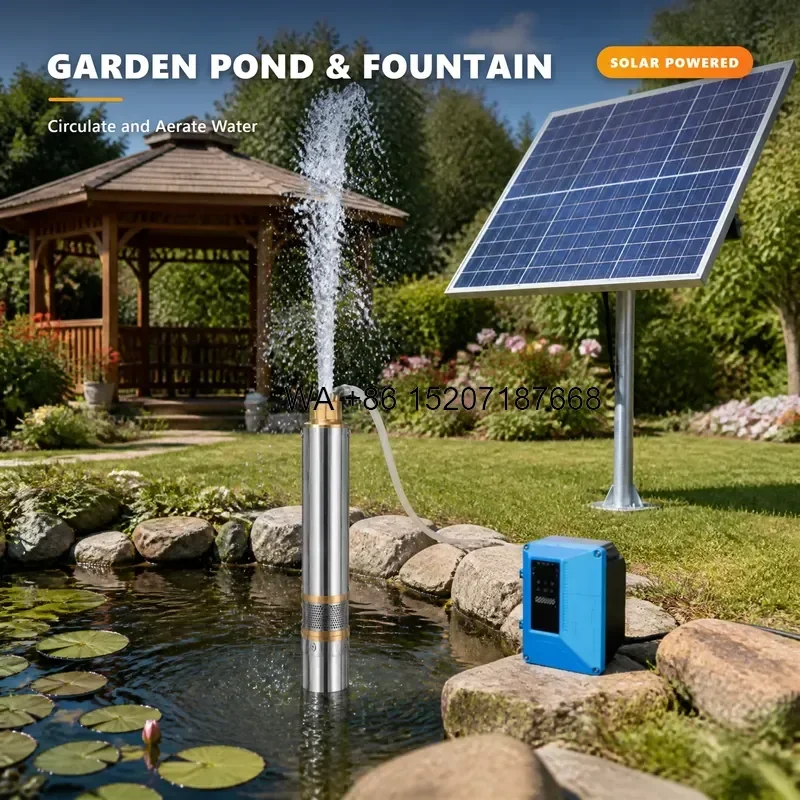Wmwmnu for SHABO Solar Submersible Water Pump 5.2m3h 50m 3 Inch DC 72V 600W Deep Well Borehole Pump for Agriculture