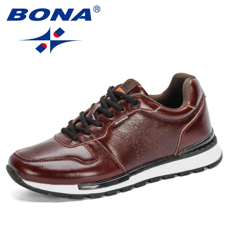 BONA New Designers Business Dress Shoes Genuine Leather Formal Office Men Shoes Party Fashion Wedding Man Footwear Trendy