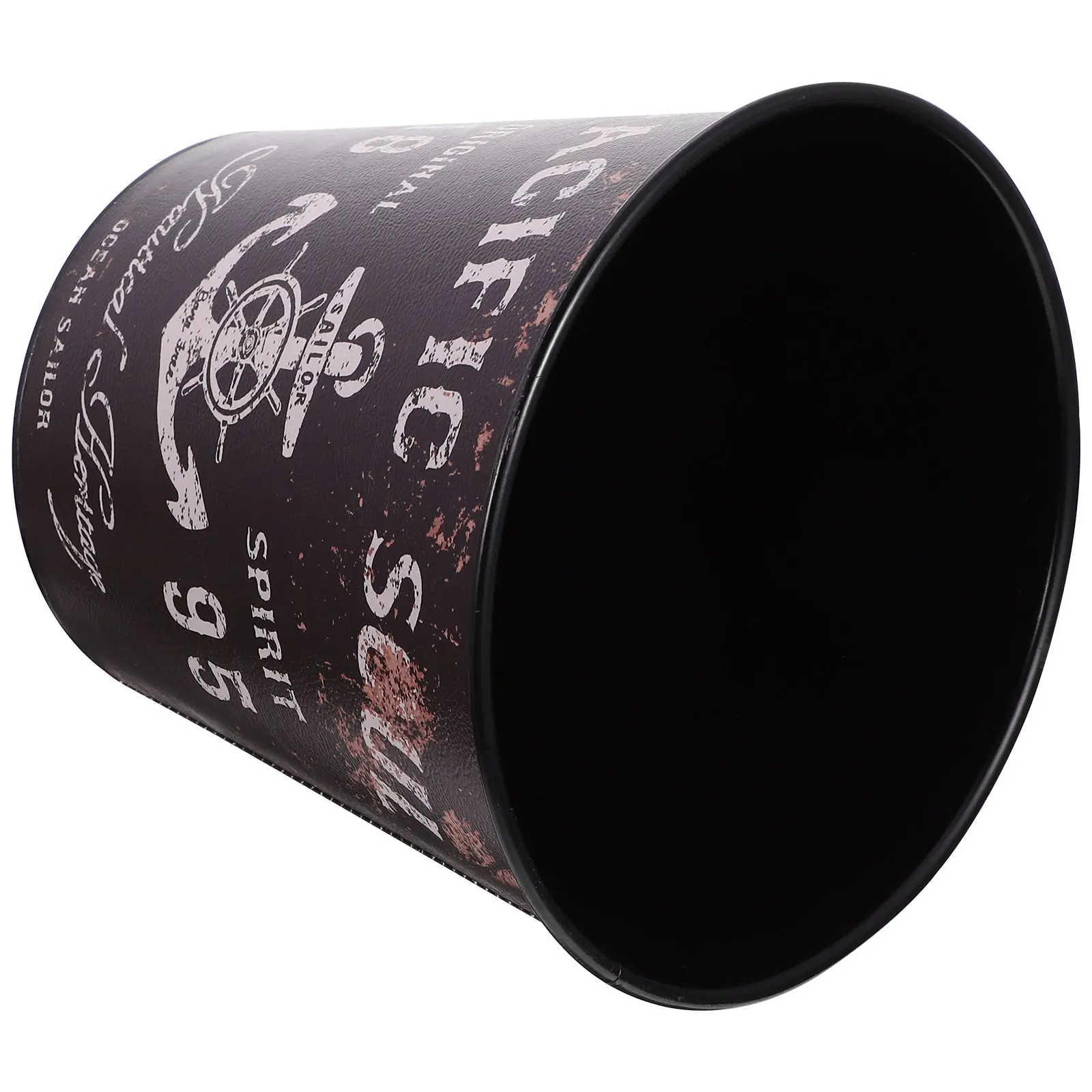 

Винтажная мусорная корзина с узором, большая вместимость, в ретро-стиле, контейнер для отходов, ведро для хранения для ванной, кухни, офиса, гостиной