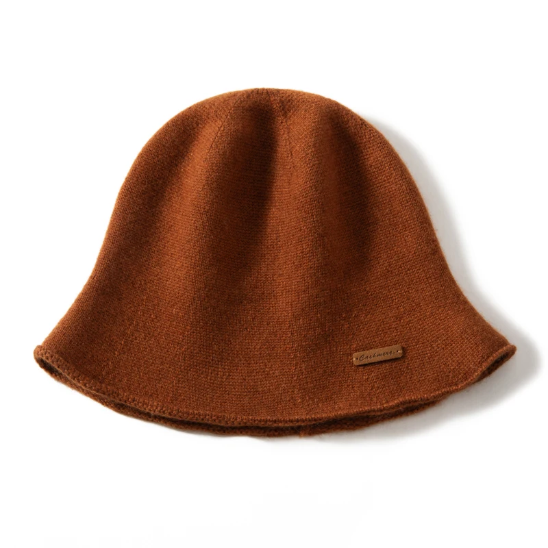 MERRILAMB Neue Kaschmir Eimer Hüte Herbst Winter Hohe Qualität Mode Im Freien Einfarbig Warme Kaschmir Gestrickte Kappe für Frauen – Detail 11