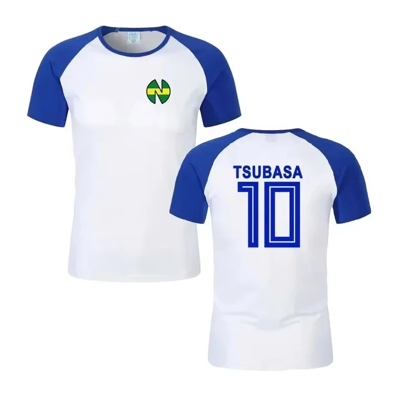 Capitán Tsubasa Escuela Nansheng Oliva Y Benji Camiseta con estampado 3D Jersey Hombres/Mujeres Pantalón corto casual Manga Capitán Animación Jerseys