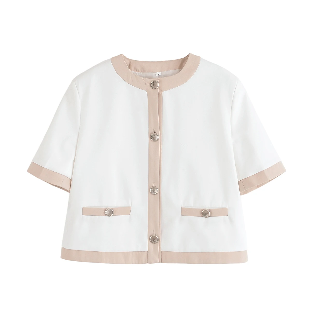 ملابس نسائية جديدة لخريف 2025 على الطراز الأوروبي والأمريكي سترة بأكمام قصيرة طقم سراويل مستقيمة الساق