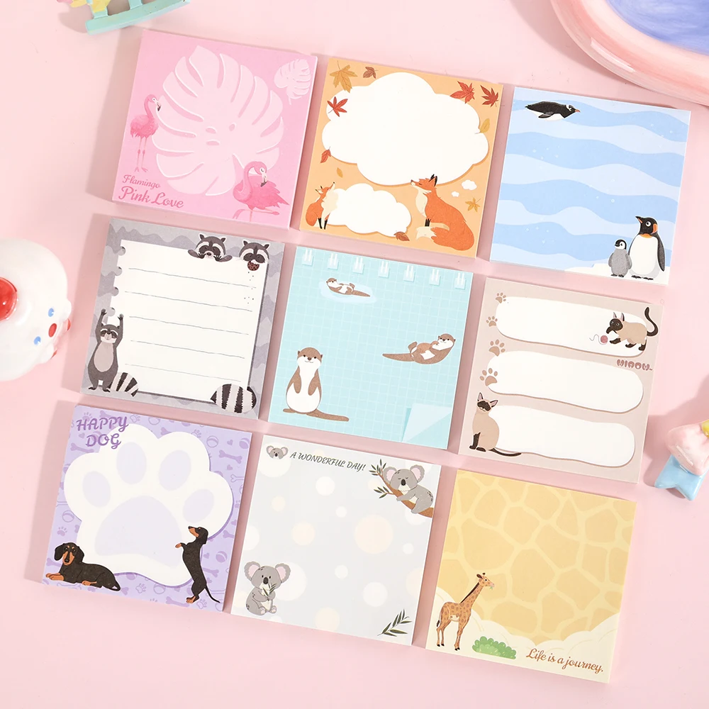 450 Blatt Haftnotizen, niedliche Cartoon-Designs in verschiedenen Farben für Büro, Schreibtisch, Studium, Planung, Tagebuch, Tabs, kreative Lesemarkierung