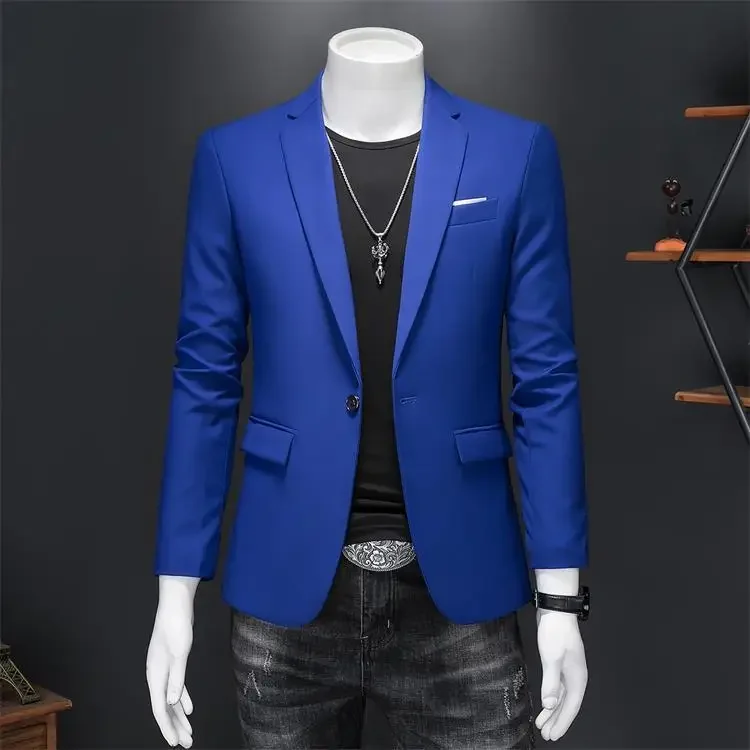 Chaqueta informal de negocios para hombre, Blazer de Color sólido, para novio, vestido de boda, traje, Tops, chaqueta, abrigo