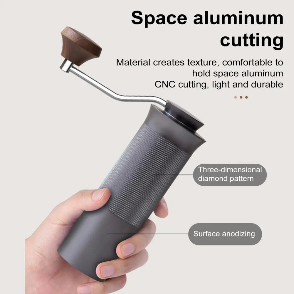 

Coffee Grinder with Walnut Handle Coffee Machine for Time Professional Stainless Steel Coffee Grinder with for Perfectly
