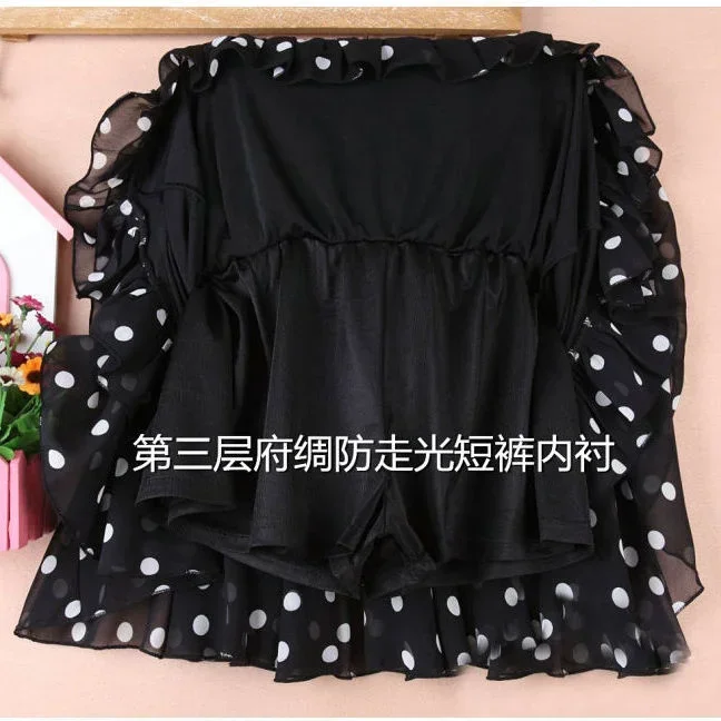 Chiffon Short Length Fluffy Pants Summer Large Size Light High Waist Half A-line Faldas Fashion Clothes for Women Skirts