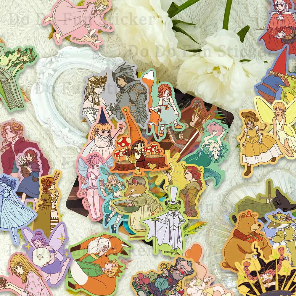 30PCS Cartoon Spaß Märchen Charakter Graffiti Aufkleber Pack Prinzessin Prinz Elf Tier Wasserdicht Kreative DIY Sammelalbum Telefon