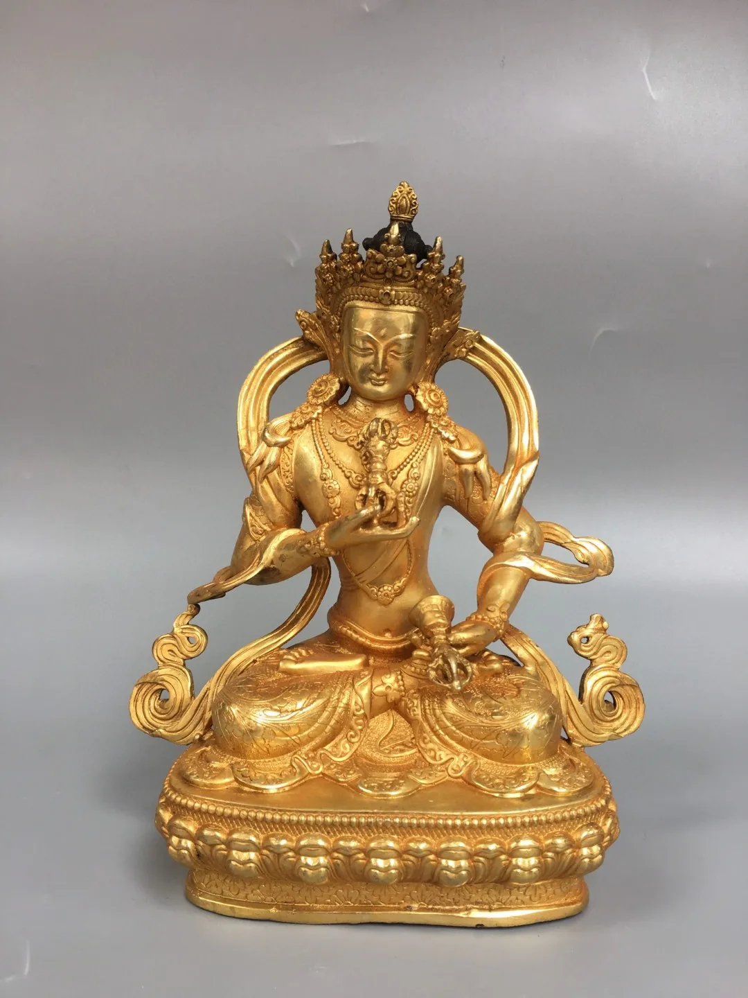 

Tibetan Nepalese Brass Liu Vajrasattva Avalokitesvara Tara Ornament Home Buddhist Hall Supplies 21cm