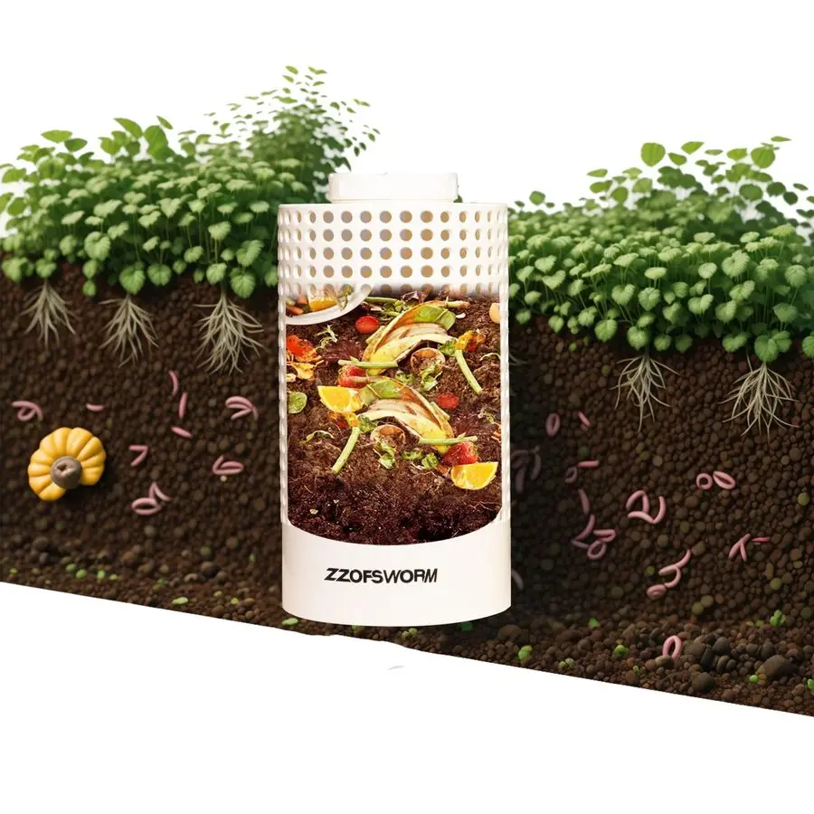 

Набор контейнеров для компост на ферме с червями, переработка кухонных пищевых отходов, приподнятые садовые кровати на открытом воздухе с отверстиями, крышками в BedampHome