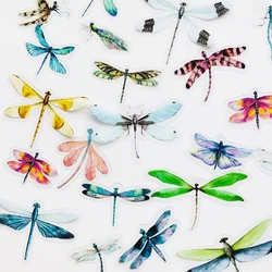 40pcs/Pack Insects Dragonfly Butterfly Sticker Creative Material Decorative Stationery Sticker Label Diary Phone Journal Planner