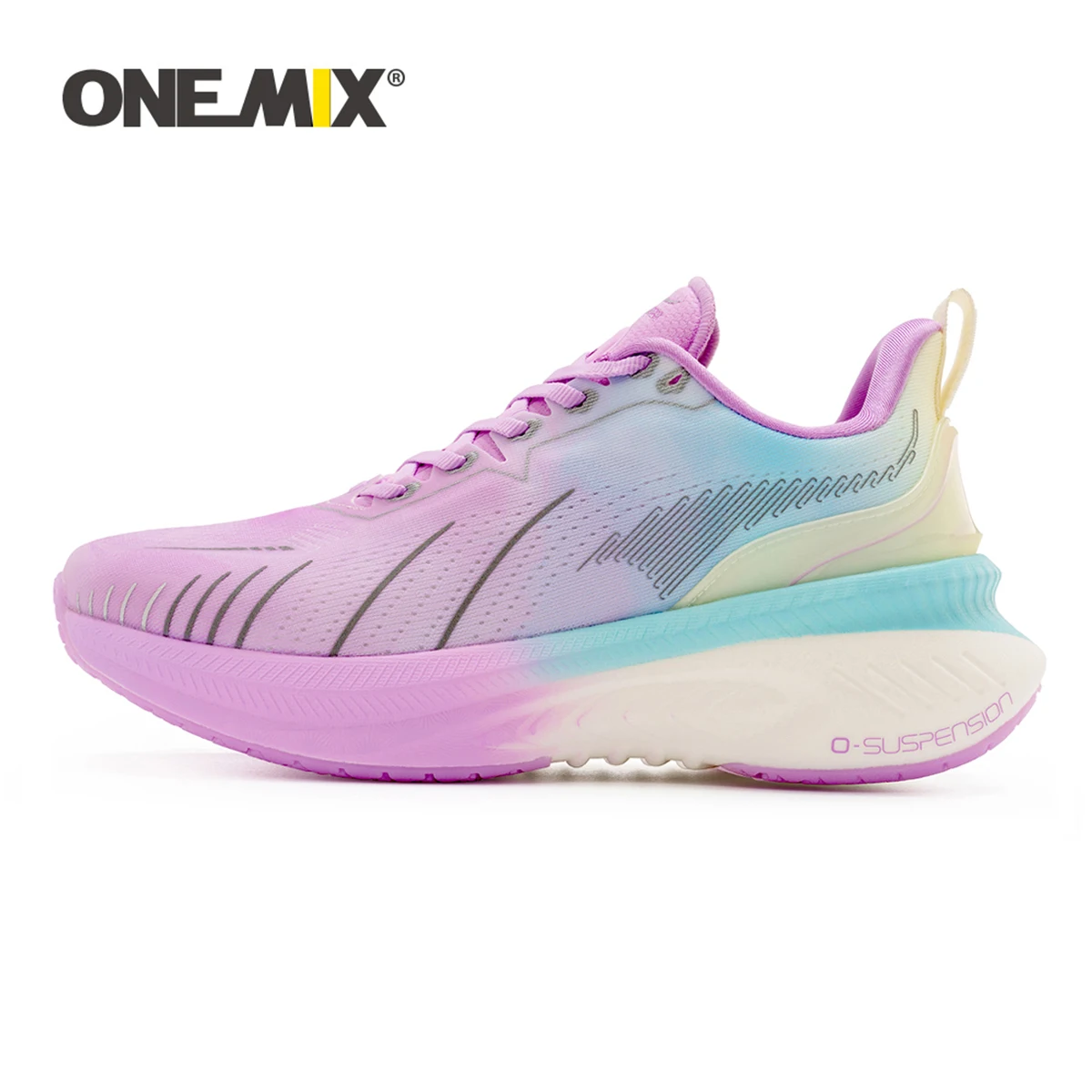 

ONEMIX New Man Cushioning Running Shoes Outdoor Breathable Reflective Sport Shoes Women Light Fitness Training Jogging Sneakers