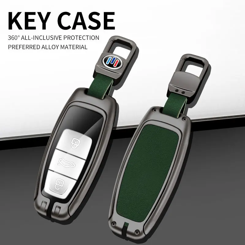 For  Audi A3 A6 S6 A7 A8 Q4 Q7 Q8 S7 S8 Zinc alloy Car Key Protective Case accesorios para llavero car gadgets