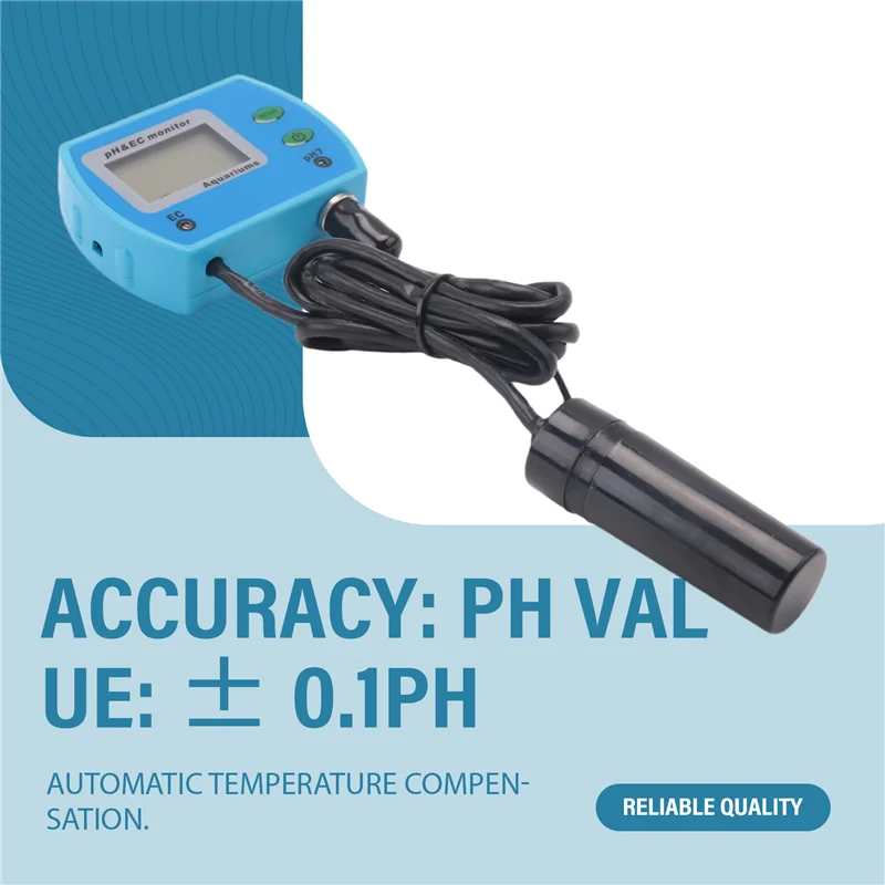 

ABVT-Online PH / EC Monitor Meter Acidometer Foraquarium Multi-Parameter Water Quality Monitor Water Quality Analyzer EU Plug